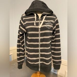 Triple Five Soul - long length striped hoodie